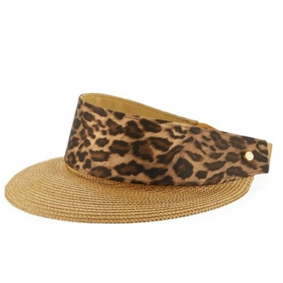 Eric Javets Leopard Print Champ Woven Visor - Picture 1 of 8